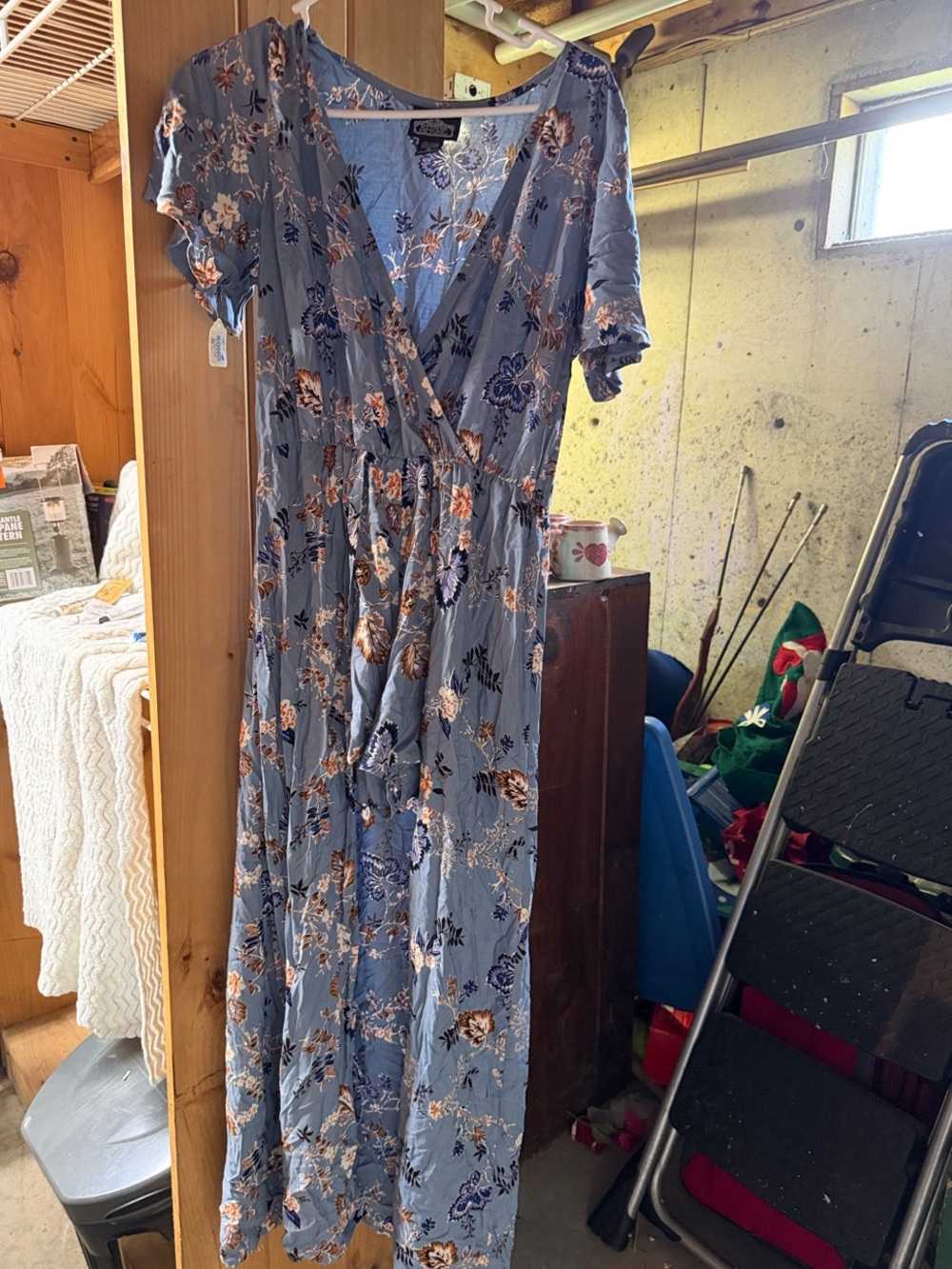 Angie Blue Floral Wrap Maxi Dress